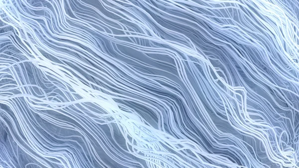 Curl flujo de ruido abstracto líneas blancas 3d renderizado de fondo — Foto de Stock