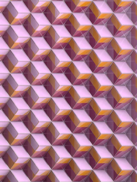 Vue Isométrique Cubes Avec Motif Multicolore Dans Cadre Métallique Argenté — Photo