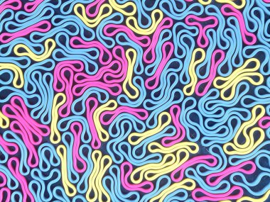 3D modern desen esnek elastik yuvarlak nesneler, her amaç için büyük tasarım. Fütürist arka plan tasarımı. Soyut dijital illüstrasyon