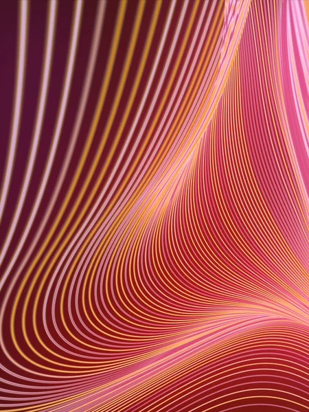 Dalga bandı çok renkli geometrik desen. Asgari tarz tasarım. Soyut teknoloji geçmişi. 3d dijital resimleme