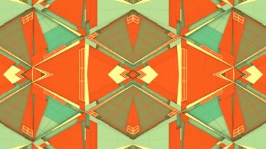 Hareketli üçgen şekilli renkli bileşim. 3d canlandırma döngüsü HD