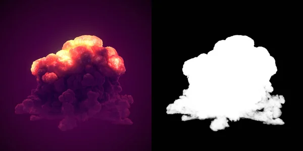 Έκρηξη Φωτιάς Φανταστικό Παχύ Χημικό Καπνό Αφηρημένο Φόντο Άλφα Κανάλι — Φωτογραφία Αρχείου