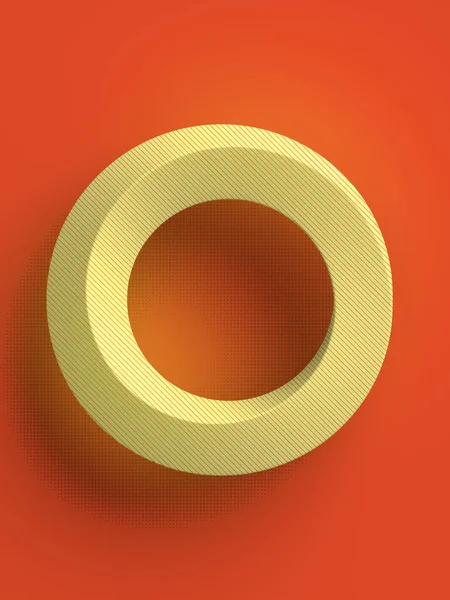 Figura Geométrica Moda Anillo Mobio Amarillo Sobre Fondo Naranja Renderizado — Foto de Stock