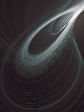 Bilgisayar dalga bandı geometrik desen oluşturdu. Dalga bandı beyaz çizgilerden oluşan modern tarz soyutlama. Alanın derinliği. Fütürist tasarım kapağı. Sunum şablonu. 3d oluşturma