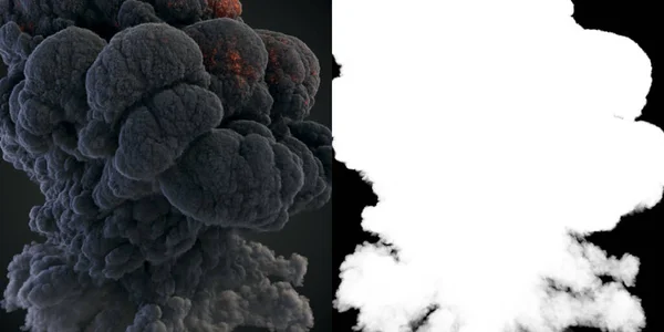 Gran Nube Realista Humo Oscuro Sobre Fondo Negro Para Diseño —  Fotos de Stock