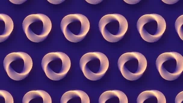 Skabelon med bevægeligt mønster af Mobius ring. 3d rendering løkke animation 4K UHD – Stock-video