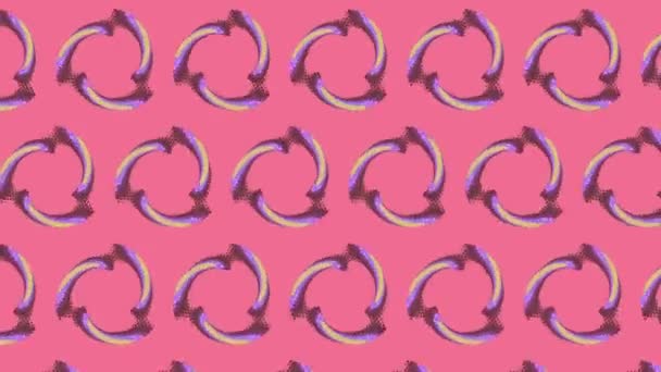 Abstract bewegend patroon van onmogelijke cirkelvormige vormen. 3d render loop animatie — Stockvideo