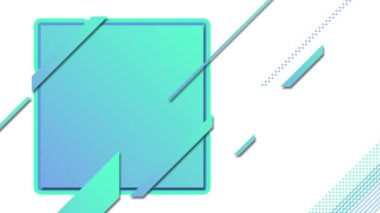 Renkli yer tutucu kare logosuna sahip soyut döngü animasyonu. 3B görüntüleme HD