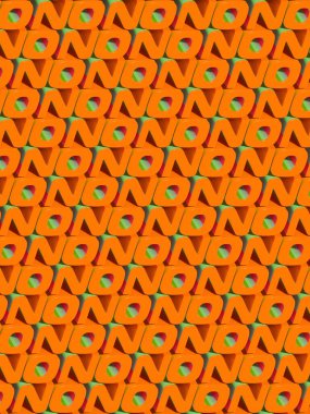 Kağıt sanatında çok renkli deseni olan turuncu kompozisyon kelimeleri HAYIR. Modern hat sanatı. Kısa mesaj. İş tasarımı. 3d dijital resimleme