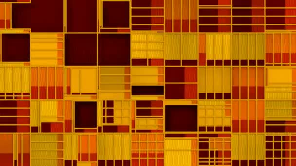 Diseño gráfico plano de contenedores de carga de color naranja. animación 3d renderizado bucle 4K — Vídeos de Stock