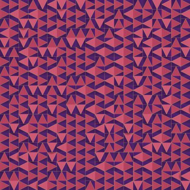 Rastgele düzenlenmiş üçgenlerin soyut pembe ve menekşe geometrik deseni. Modern minimal tasarım. Yaratıcı 3D tasvir. Dijital sanat. Ortografik projeksiyon