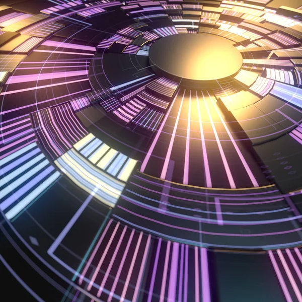 Interface Utilisateur Futuriste Sci Avec Des Éléments Lumineux Multicolores Design — Photo