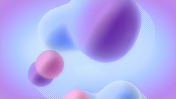 Flödesvåg form i trendig stil rosa bakgrund 3d render loop animation 4K — Stockvideo