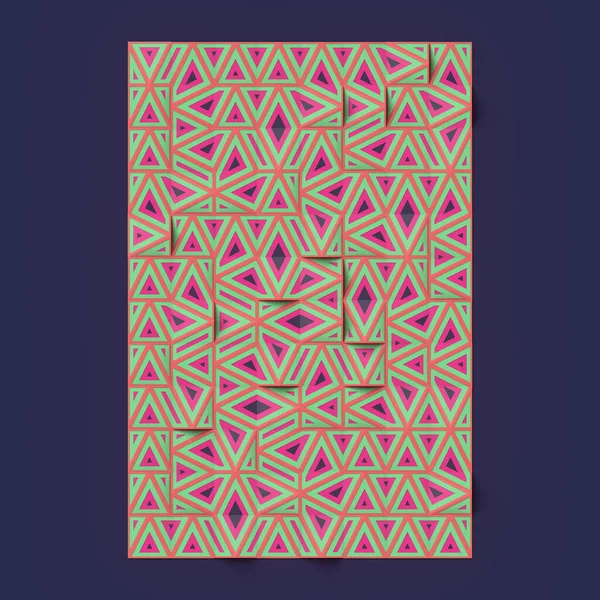 Abstrakti Renderöinti Suorakulmio Kuvio Satunnaisesti Järjestetty Geometrisia Muotoja Julisteen Suunnitteluun — kuvapankkivalokuva