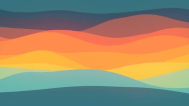 Dalgalı arka plan ve akış eğilimleri. 3d canlandırma döngüsü 4K