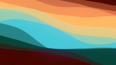 Renkli dalgalarla üç boyutlu görüntüleme dokusu. Modern döngü animasyonu HD