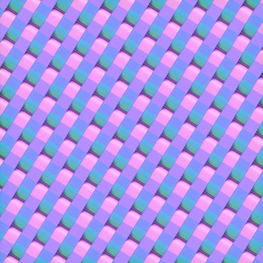 Yuvarlak dikdörtgen şekillerin, modaya uygun gradyanı olan soyut 3D çizimi. Modern renkli tasarım şablonu. Geometrik desen dekorasyonu