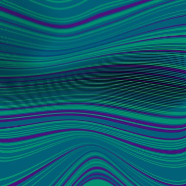 Kıvrımlı menekşe ve yeşil renkli çizgilerin dalgalı arka planı. Modern yaratıcı fon. Tasarım elemanı. Soyut dalgalı geometrik şekil. 3d dijital resimleme