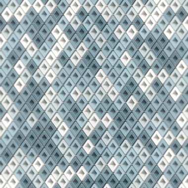 Çizgili desenli çizgili renkli kutuların soyut geometrik deseni. Teknoloji fütüristik geçmişi. Isome Manzarası. Alanın derinliği. 3d dijital resimleme