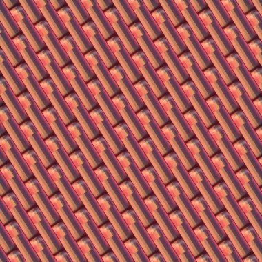 Yuvarlak dikdörtgenlerin çapraz geometrik arkaplanı ve modaya uygun çok renkli gradyan. Soyut 3D canlandırma dijital illüstrasyon. Moda konsepti