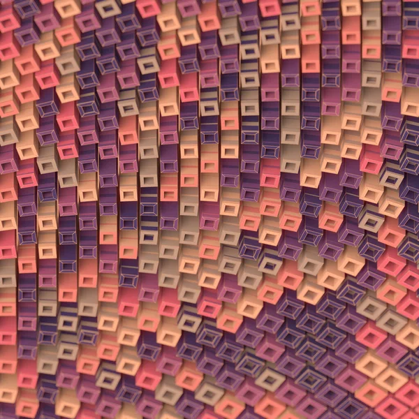 Сучасний Геометричний Візерунок Обертових Коробок Смугастою Текстурою Абстрактний Багатокольоровий Фон — стокове фото