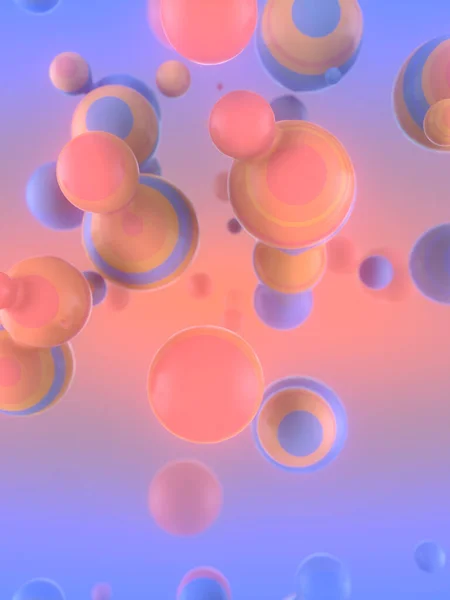 Fond d'art abstrait coloré. Blobs liquides flottants holographiques, métaboliques. Illustration numérique de rendu 3D — Photo