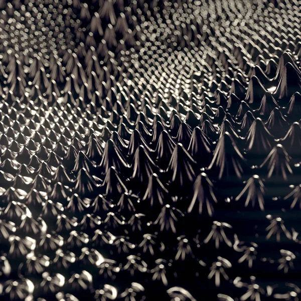 Mancha Orgánica Deformante Ferrofluido Blanco Negro Con Profundidad Campo Ilustración —  Fotos de Stock