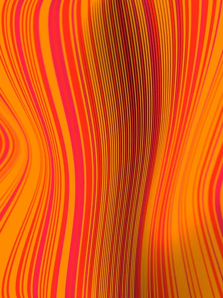 Abstrakcyjna Cyfrowa Ilustracja Pływających Pomarańczowych Linii Modny Wzór Falistym Tłem — Zdjęcie stockowe