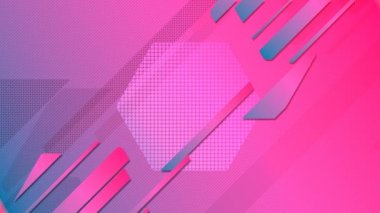 Geometrik altıgen rozeti ortaya çıktı. Hareket grafikleri. 3B canlandırma döngüsü canlandırması