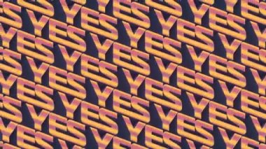 3d harfli dijital döngü animasyonundan EVET kelimesi. 3D görüntüleme 4K, UHD