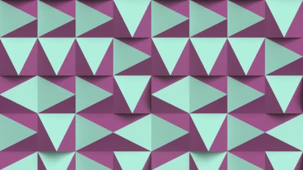 Moving geometric pattern of randomly arranged triangles 3d render loop animation — Stock Video