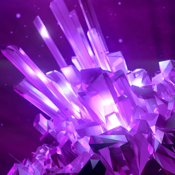 Diamante Mágico Abstrato Para Design Decoração Emite Partículas Brilhantes Ilustração — Fotografia de Stock