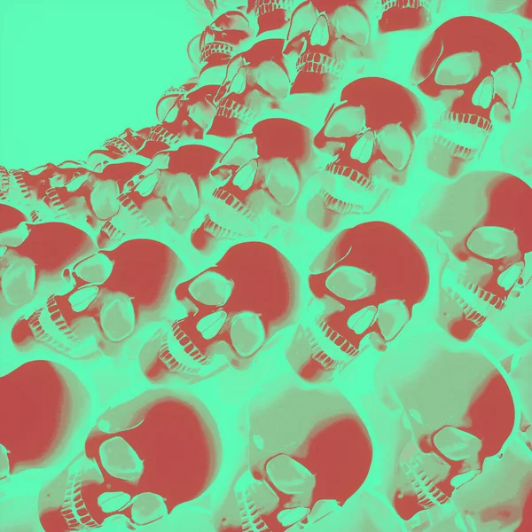 Шаблон Цветных Черепов Стиле Мультфильмов Современный Плоский Дизайн Эффект Света — стоковое фото