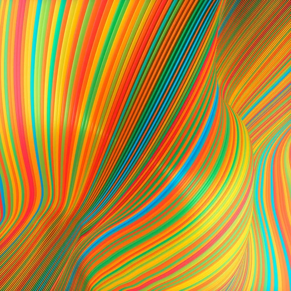 Abstract Digital Illustration Multi Colored Floating Lines Trendy Pattern Wavy — Foto Stock