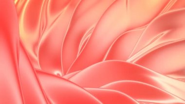 Metallic curved waves modern design template. 3d render seamless loop animation