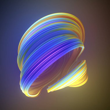 Dekorasyon tasarımı için çarpık çok renkli şekilli modern kompozisyon. Canlı, soyut bir doku. Modern kapak konsepti. Grafik renk arkaplanı. 3d dijital resimleme