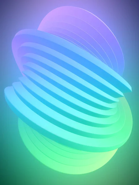 Rendering Digital Illustration Modern Shape Rainbow Gradient Abstract Art Template — Stock Photo, Image