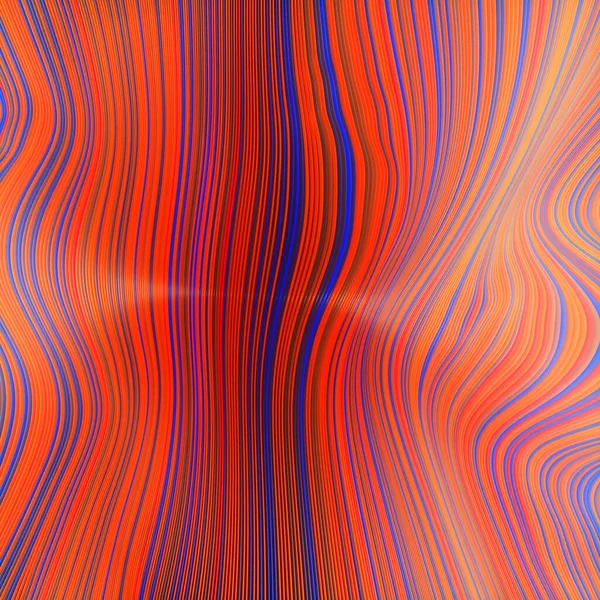 波状の浮動マルチカラーラインの背景。抽象的な波形の幾何学的形状。3Dレンダリングデジタルイラスト — ストック写真