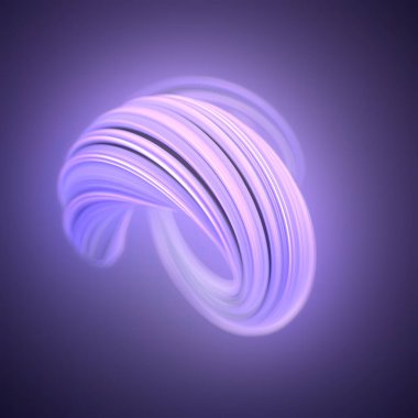 İnce kurdele benzeri bukleler akıcı bir soyut kompozisyon oluşturur. Pembe ve mor tonlarda bir palet, büyüleyici bir etki. 3d dijital resimleme