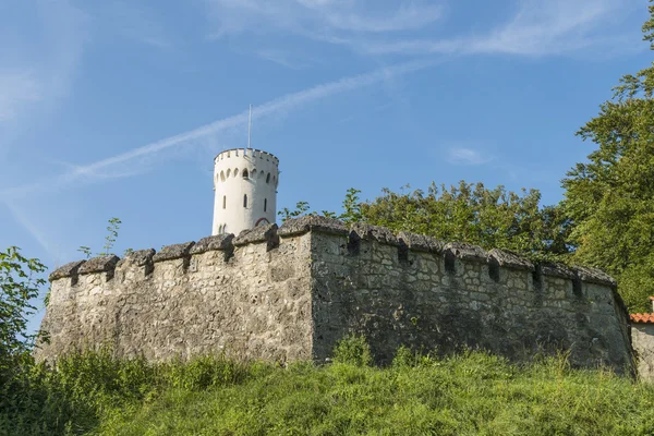 Castillo y parque de Lichtenstein con vista al castillo y donjon —  Fotos de Stock