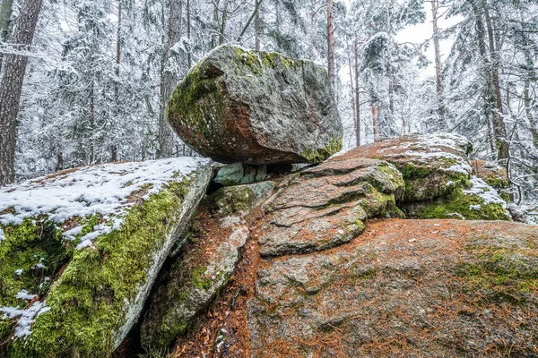 Wackelstein Біля Thurmansbang Megalite Rock Forming Winter Bavarian Forest Germany — стокове фото