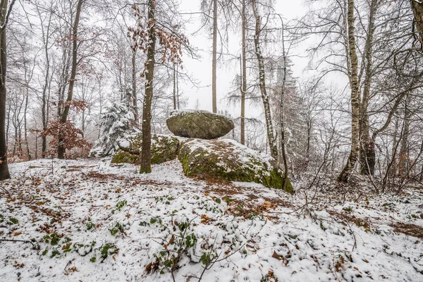 Wackelstein Біля Нойдорфа Круговому Поході Баварському Лісі Німеччина — стокове фото