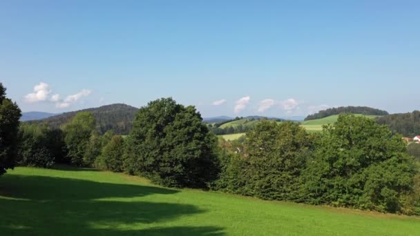 Повільно Зростаючі Кадри Аерофотозйомки Дроном Баварському Лісі Поблизу Графнау Видом — стокове відео