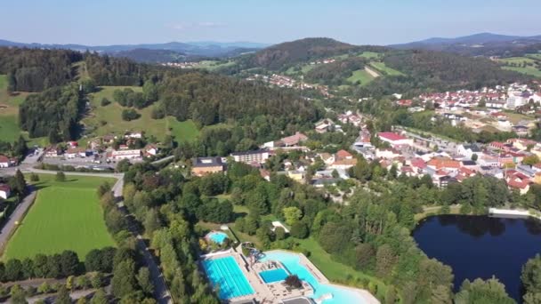 Langsam Schwenkbare Aufnahmen Einer Luftaufnahme Mit Einer Drohne Bayerischen Wald — Stockvideo