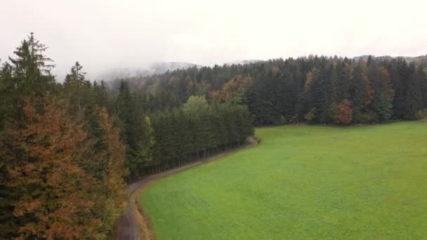 Langsam Aufsteigende Aufnahmen Von Luftaufnahmen Mit Drohne Bayerischen Wald Über — Stockvideo