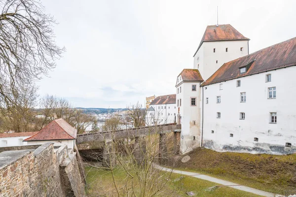 Fortaleza Feste Oberhaus Ciudad Los Tres Ríos Passau Con Castillo —  Fotos de Stock