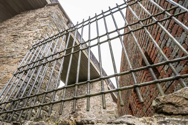 Detalhe Uma Grade Ferro Fortaleza Feste Oberhaus Cidade Dos Três — Fotografia de Stock