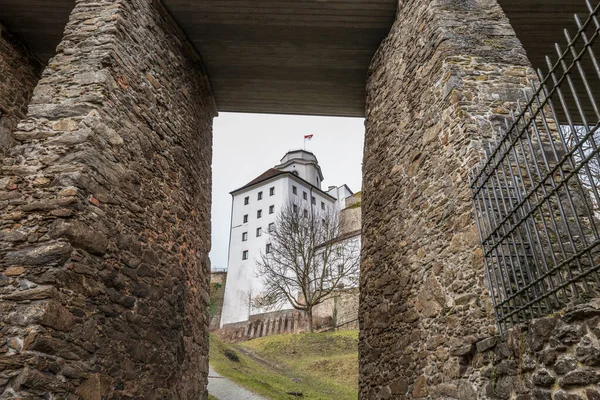 Twierdza Feste Oberhaus Mieście Passau Średniowiecznym Dziedzińcem Zamku Widok Mury — Zdjęcie stockowe