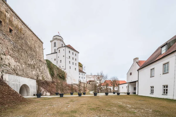 Fortaleza Feste Oberhaus Ciudad Los Tres Ríos Passau Con Castillo — Foto de Stock