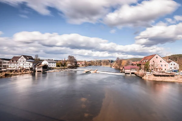 Barrage Weir River Regen Markt Regenstauf Upper Palatinate Németország — Stock Fotó